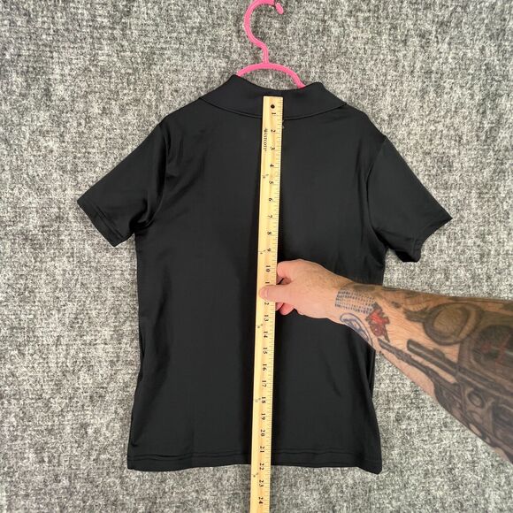 Under‎ Armour Polo Shirt Boys Medium Black Performance Tech UPF 50 Golf Formal - Picture 5 of 6